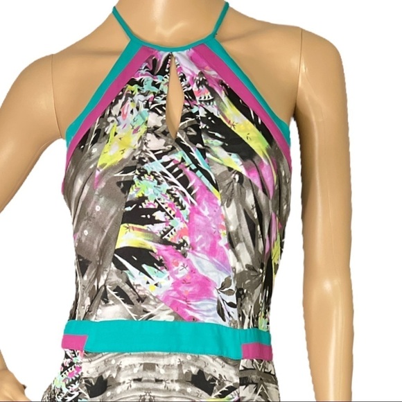 Parker‎ Maxi Aurora Halter Fit and Flare Multicolor Dress Size Small - Picture 2 of 15